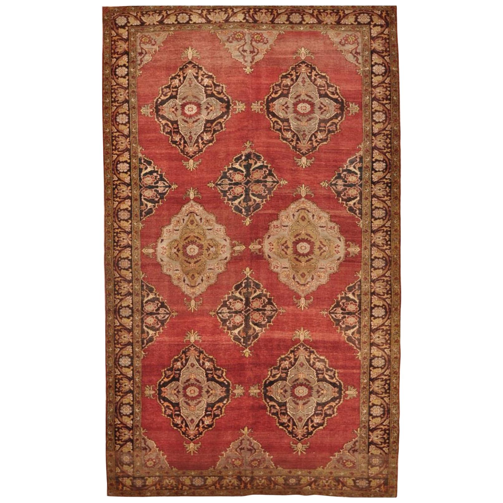 Vintage Hand Knotted Wool Turkish Rug For Sale