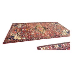 Vintage Hand Knotted Wool Turkish Rug Peach Persian style geometric 5’4” x 10’3”
