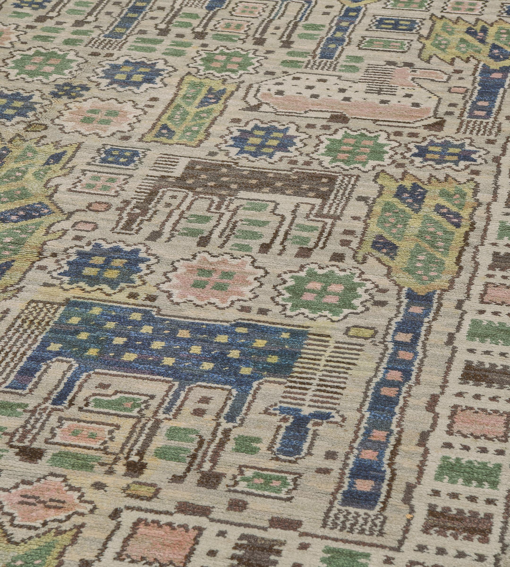 Handgeknüpfter schwedischer Teppich aus Wolle im Vintage-Stil  im Zustand „Hervorragend“ im Angebot in West Hollywood, CA