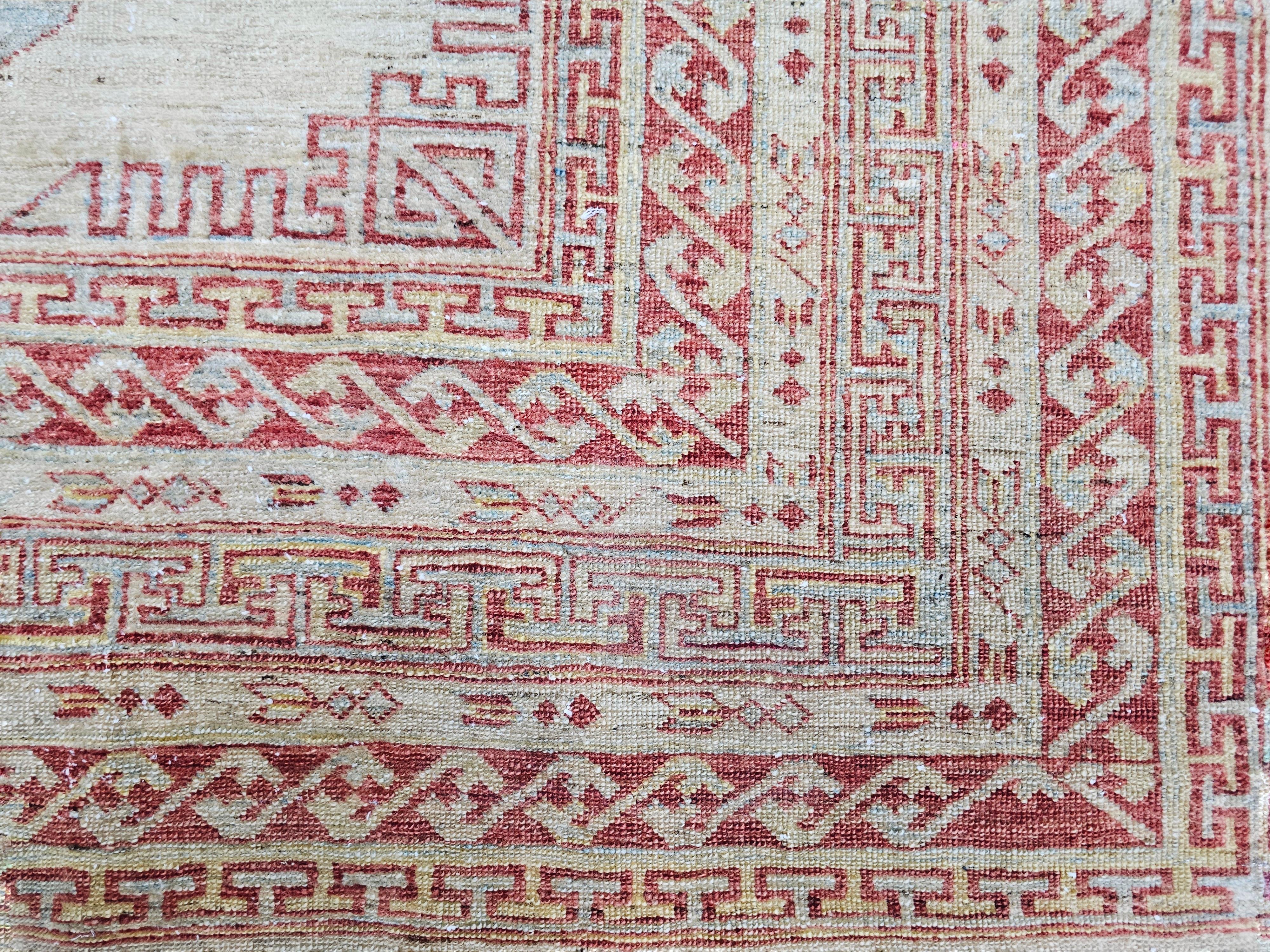 Handgeknüpfter Ziegler-Teppich im Vintage-Stil in Creme und Ziegler-Schliff, 100 % Wolle, Iran 1930er Jahre im Angebot 3