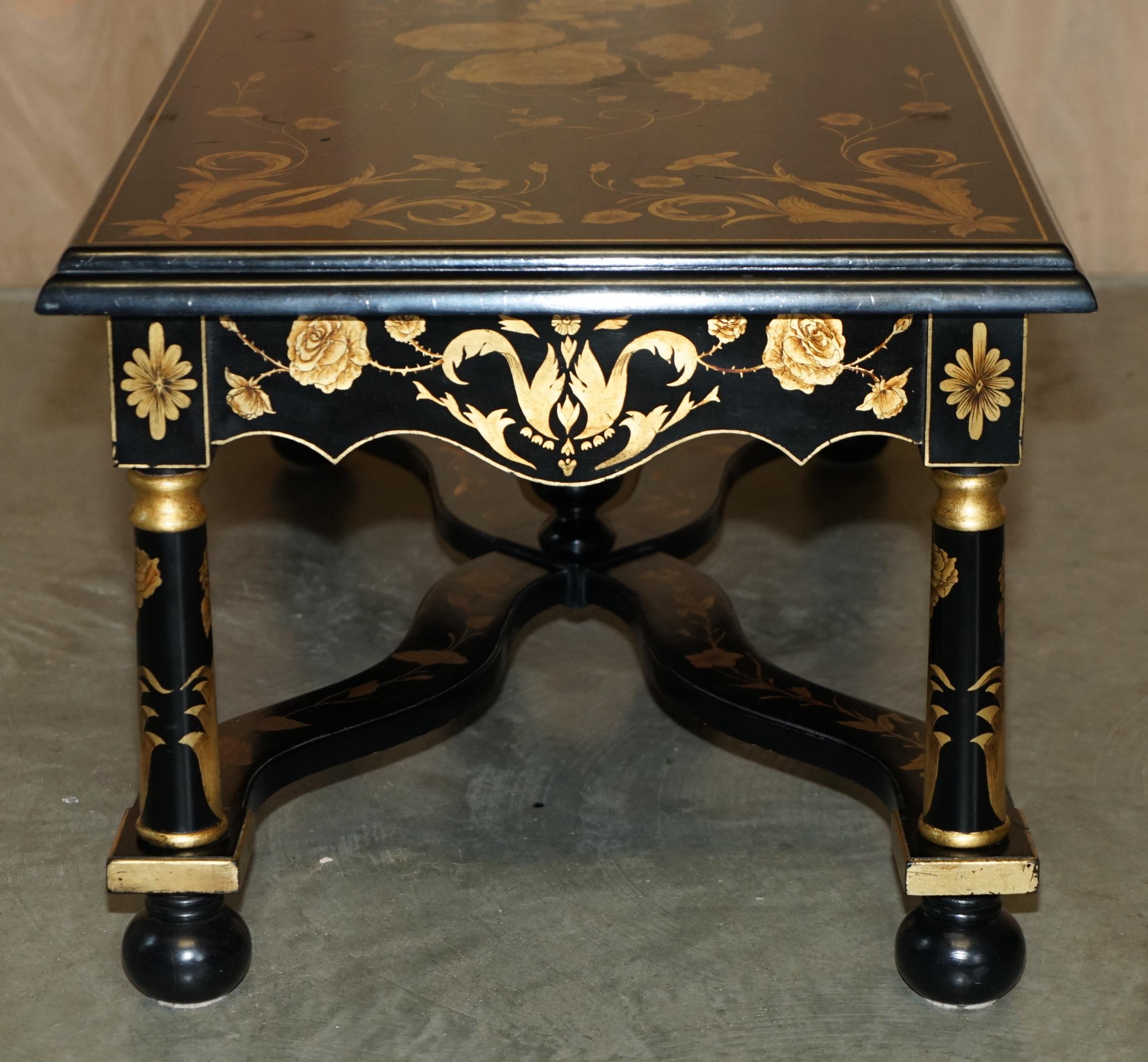 ViNTAGE HAND LACQUERED CHINESE ORIENTAL COFFEE COCKTAIL-TABLE MIT DRAWERS im Angebot 11