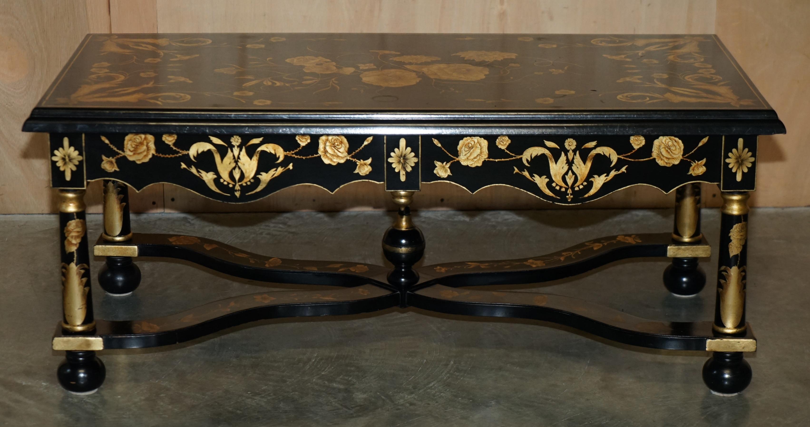 ViNTAGE HAND LACQUERED CHINESE ORIENTAL COFFEE COCKTAIL-TABLE MIT DRAWERS (Chinoiserie) im Angebot
