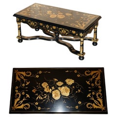 ViNTAGE HAND LACQUERED CHINESE ORIENTAL COFFEE COCKTAIL-TABLE MIT DRAWERS