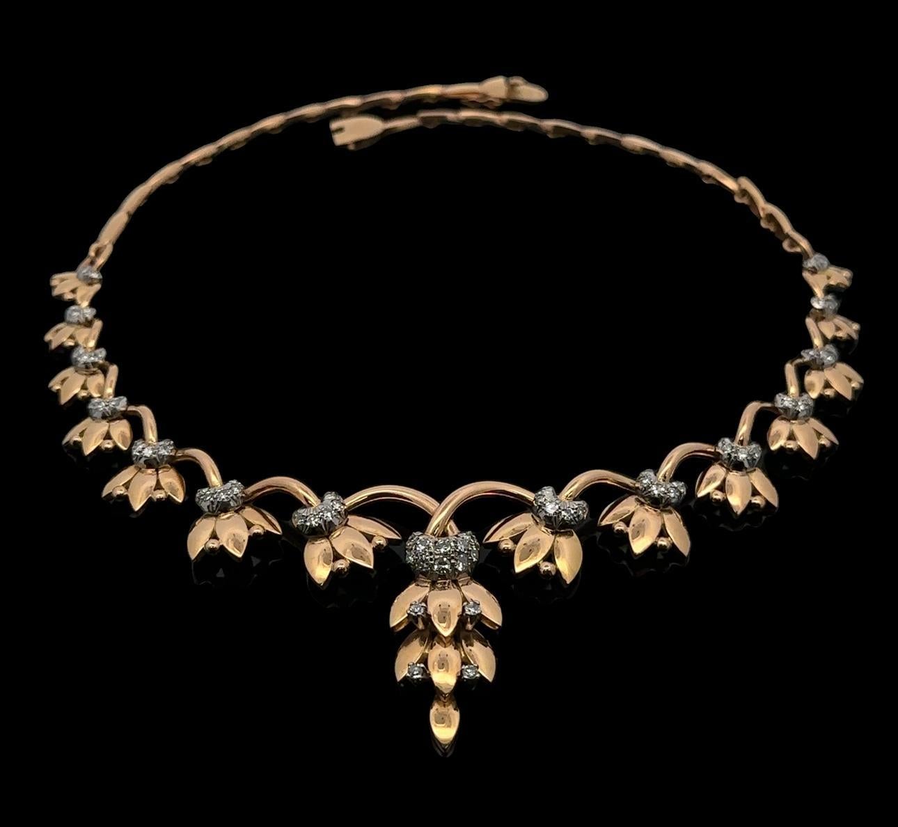 Women's Vintage Hand Made 18k Yellow Gold 1.0ctw Diamond 16