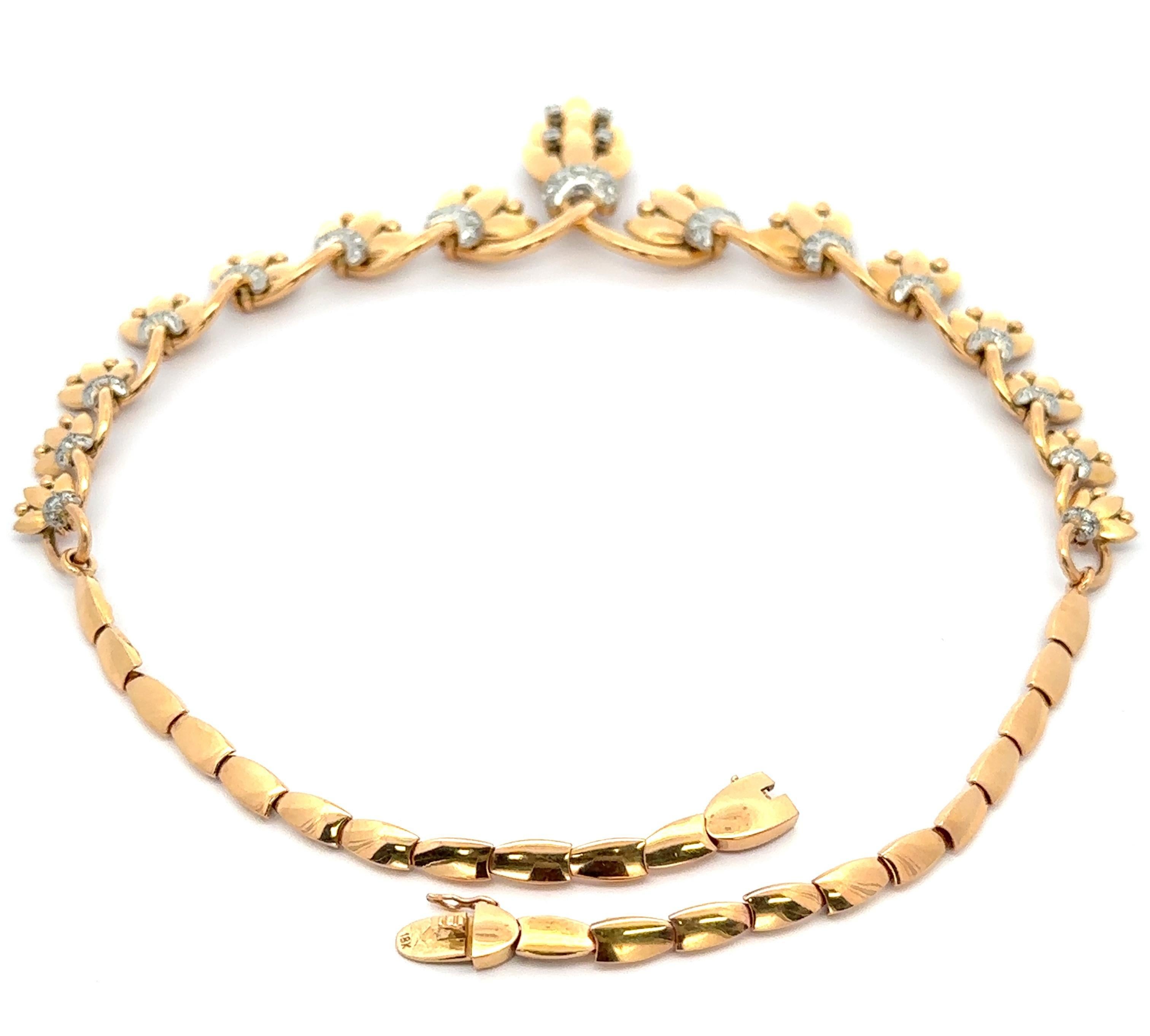 Vintage Hand Made 18k Yellow Gold 1.0ctw Diamond 16