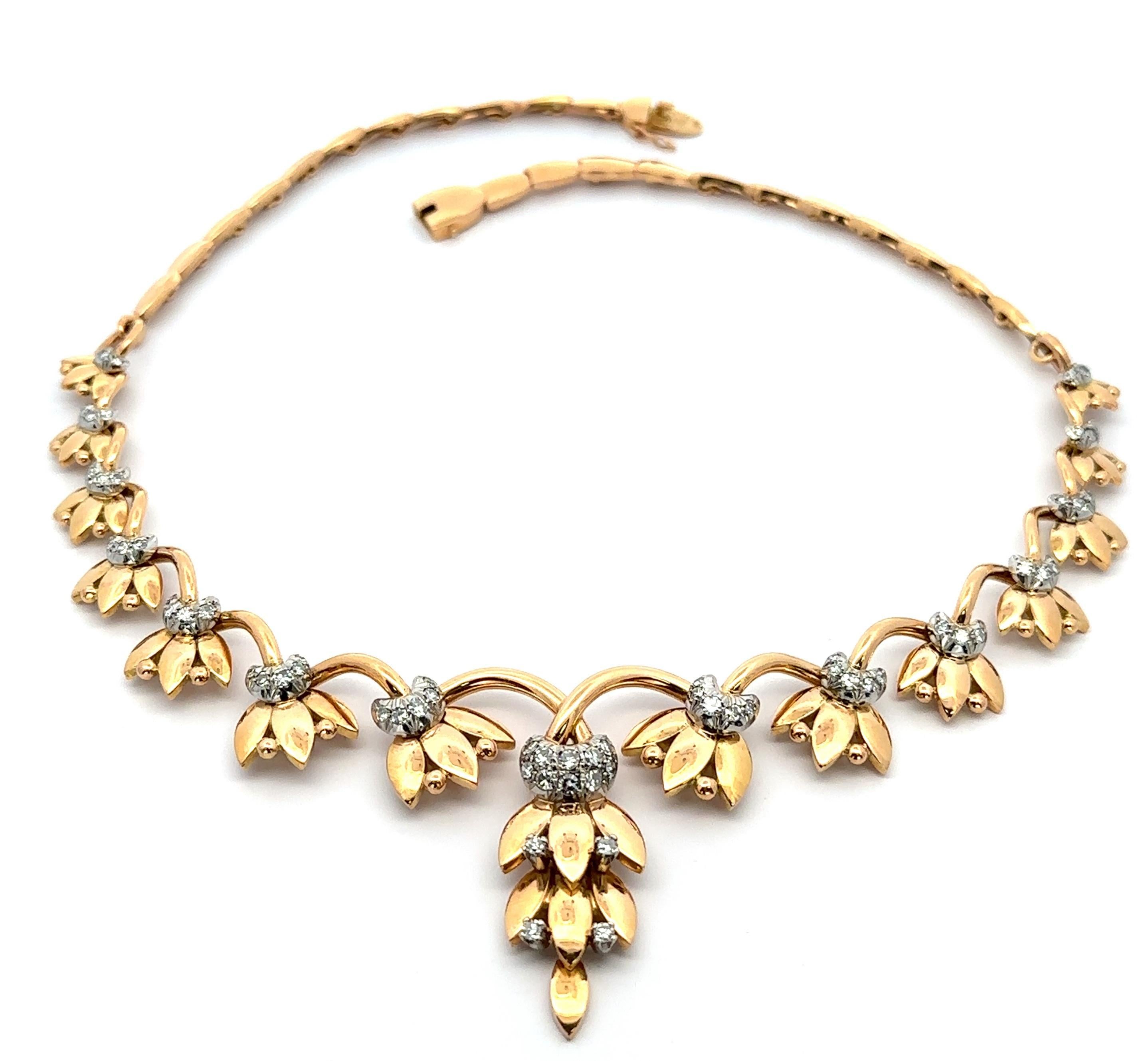Vintage Hand Made 18k Yellow Gold 1.0ctw Diamond 16