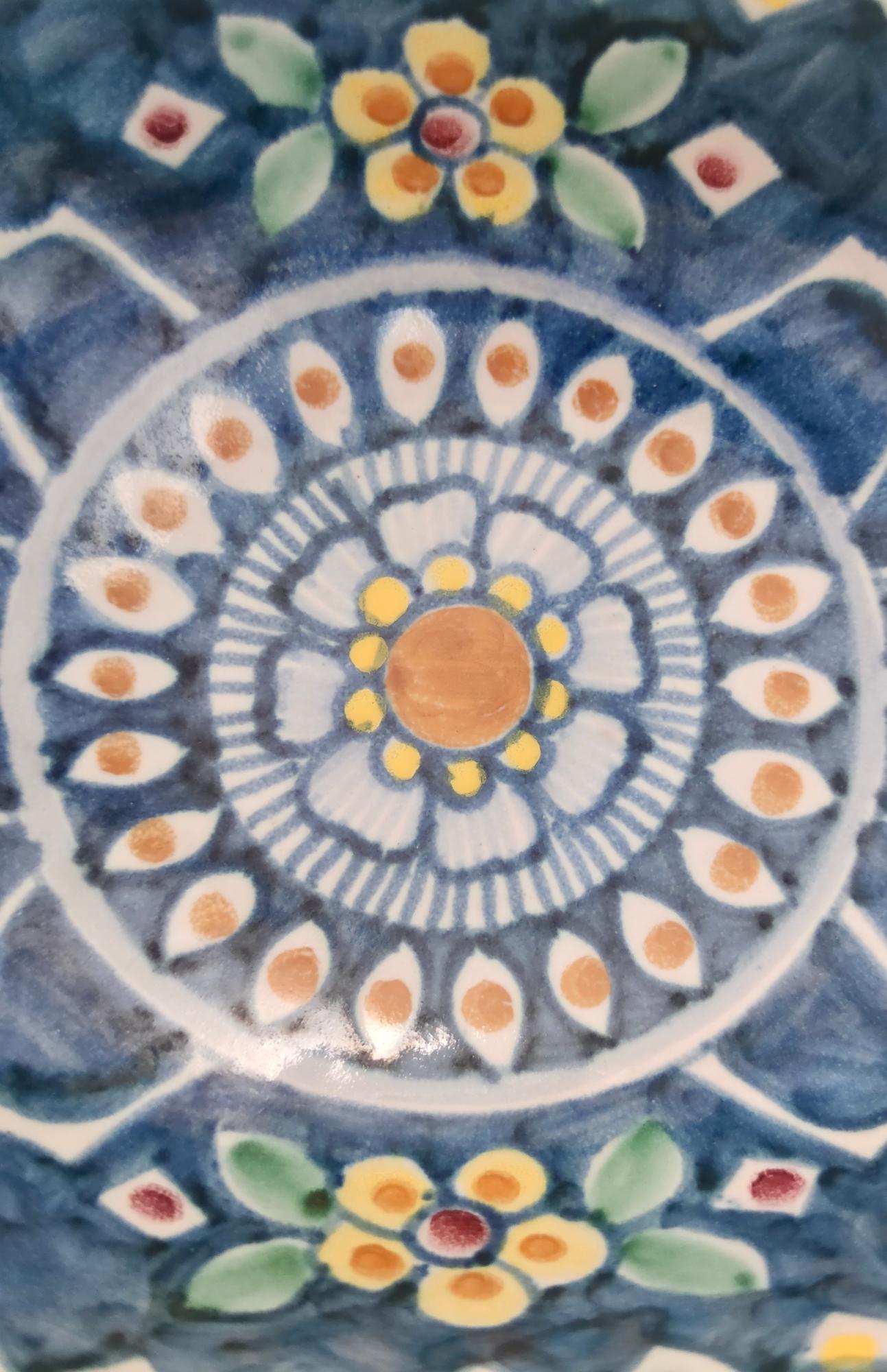 Bol ou centre de table vintage en céramique peint à la main, Italie en vente 2