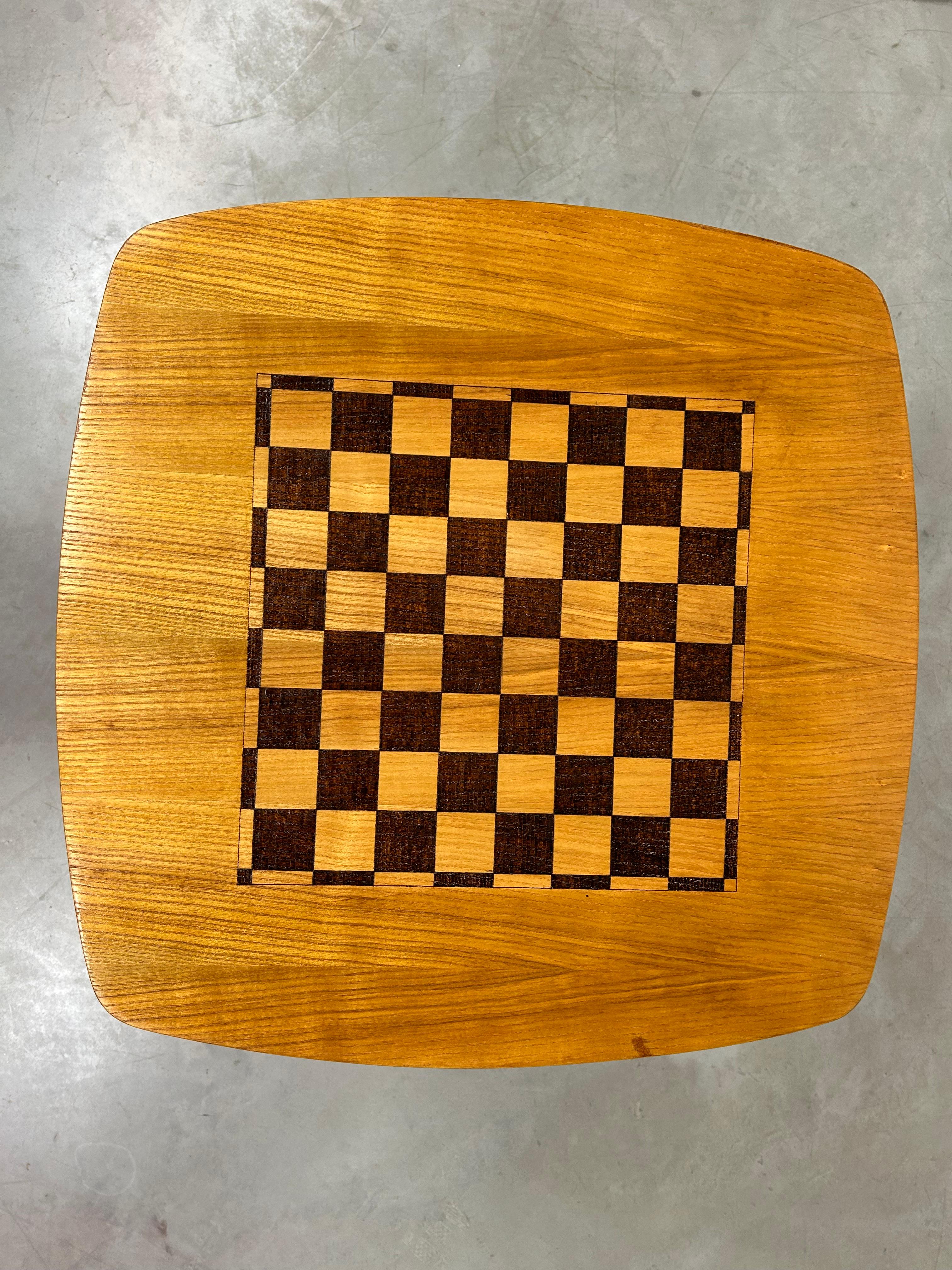 schachtisch holz antik