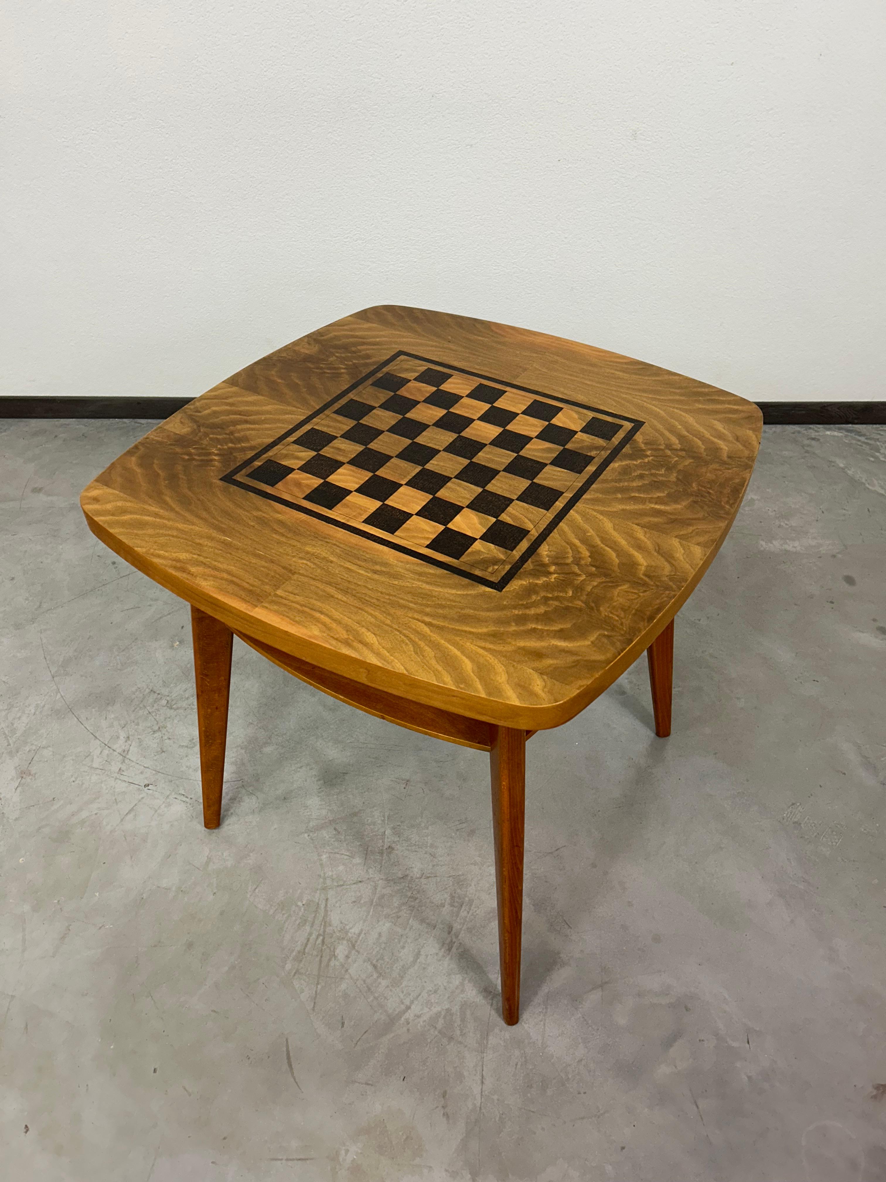 Slovak Vintage Hand Made Chess Table