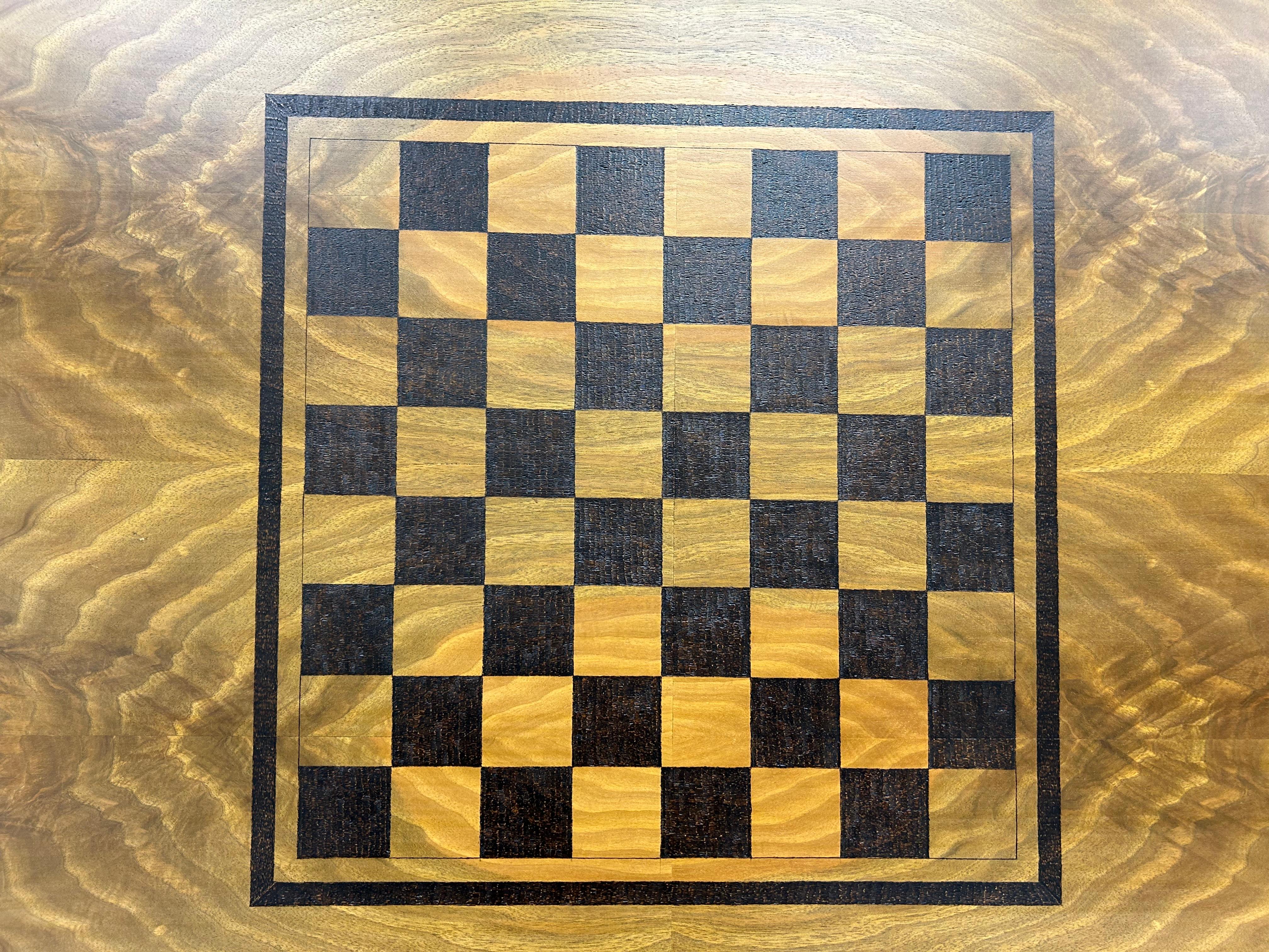 Wood Vintage Hand Made Chess Table