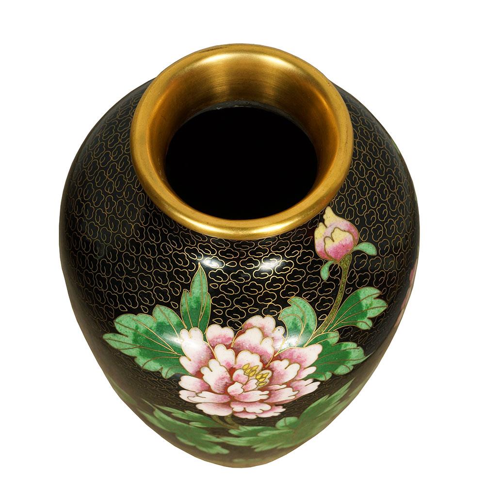Cloisonné Vaso di cloisonne cinese d'epoca Hand Made in vendita