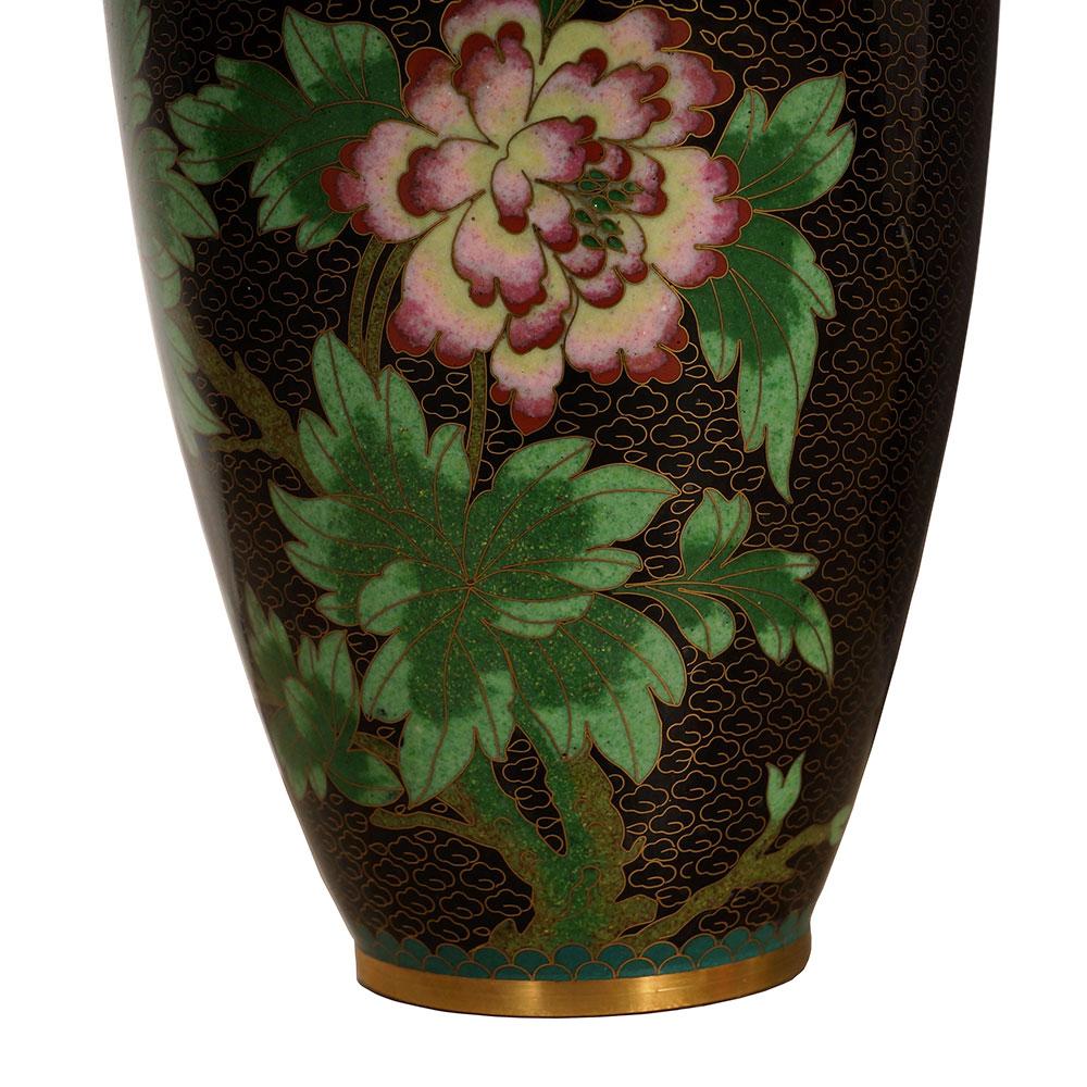 XX secolo Vaso di cloisonne cinese d'epoca Hand Made in vendita