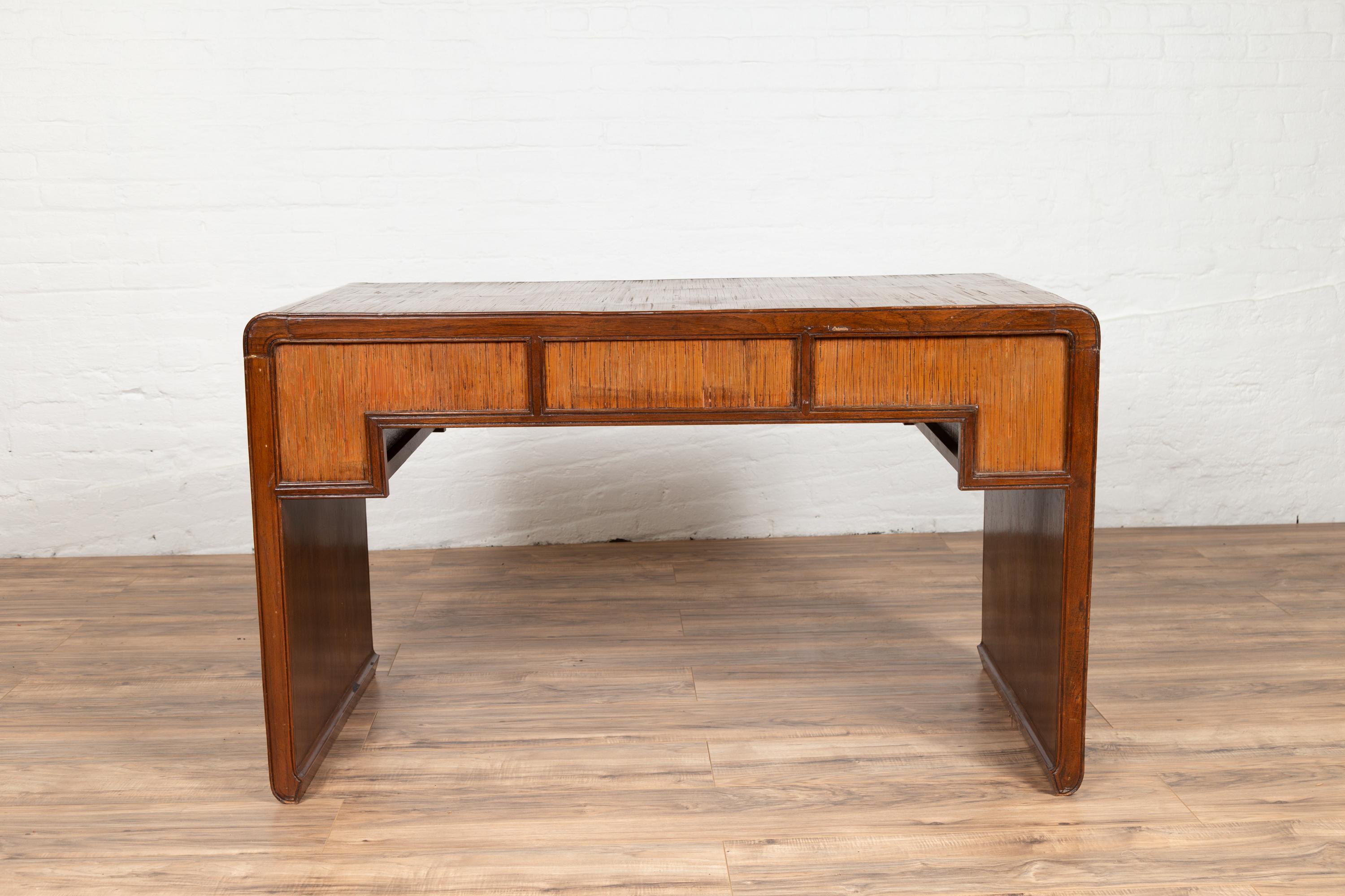 Vintage Handmade Desk Found in Northern Thailand with Five Drawers, circa 1950 8