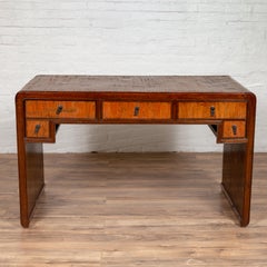 Vintage Handmade Desk Found in Northern Thailand with Five Drawers, circa 1950