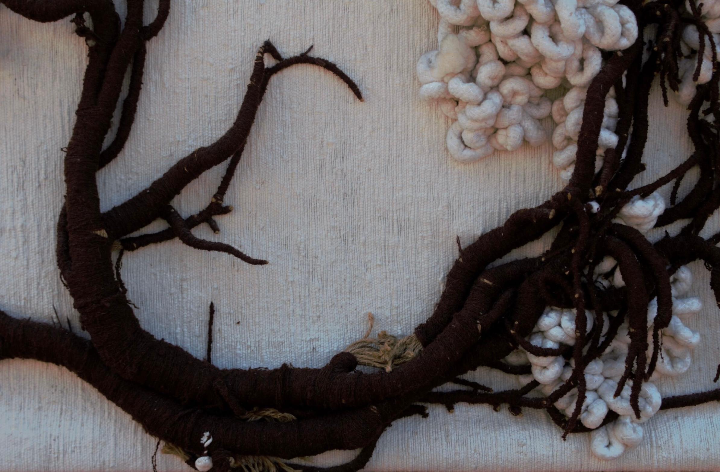 Hand-Crafted Vintage Hand Made Fiber Art Weaving Joshua Tree Wall Art For Sale