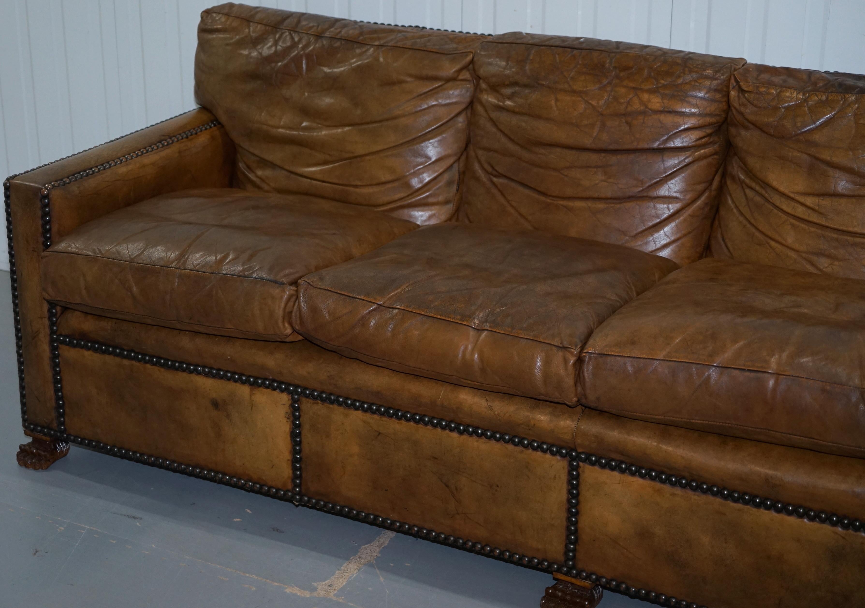 old leather couch
