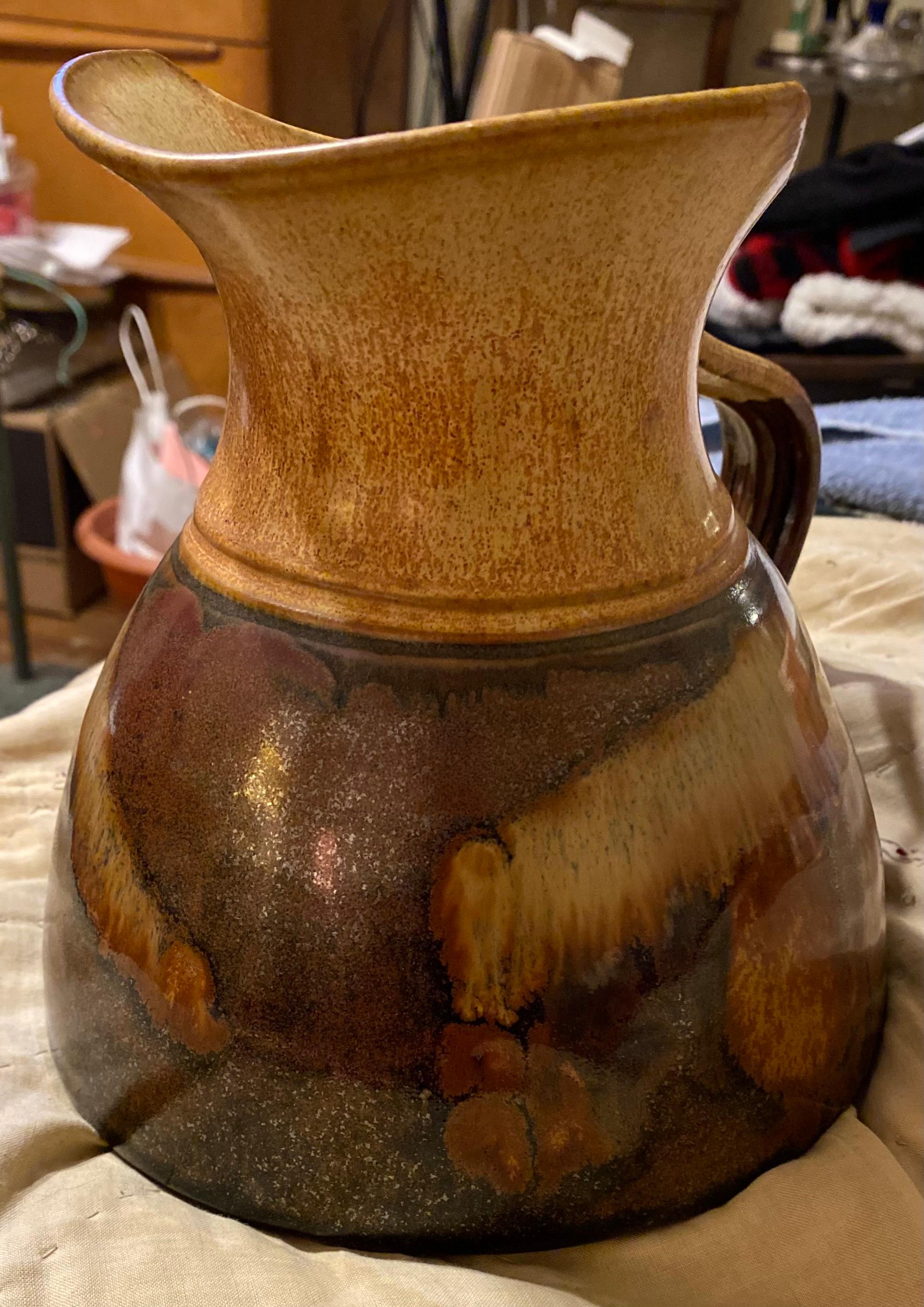 Vintage Hand Made Pottery Sangria Or Water Pitcher  For Sale 1