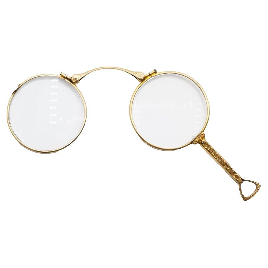 Vintage Hand Made Retro Harry Potter 10K Solid Gold Pocket Glasses For Sale