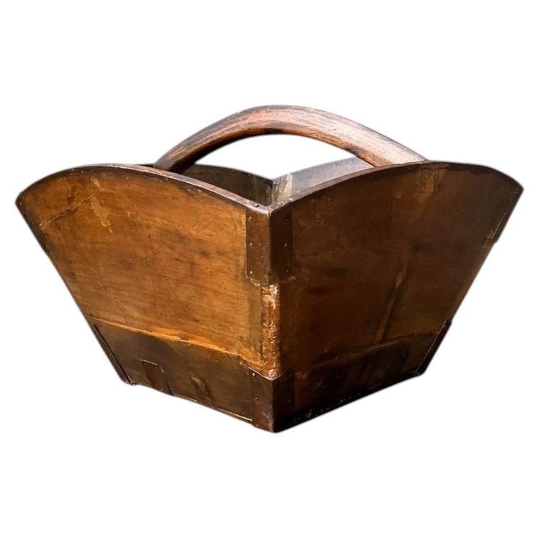 Vintage Hand Made Wooden Basket