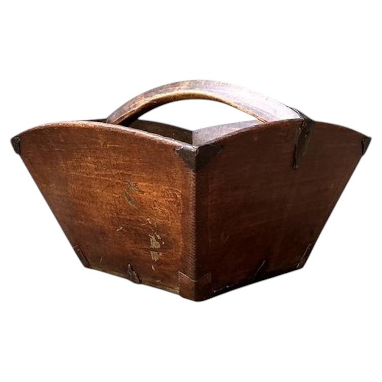 Vintage Hand Made Wooden Basket