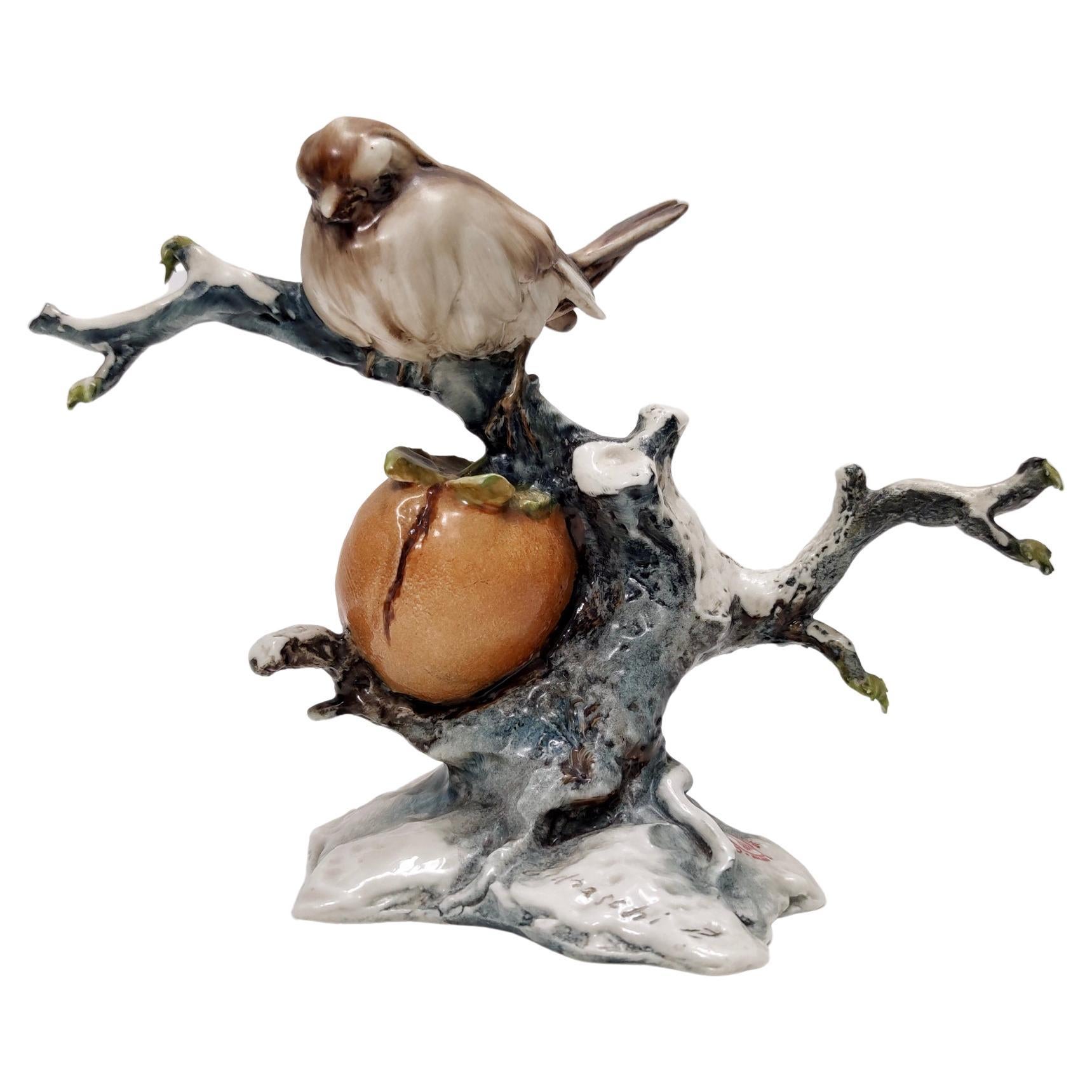 Vintage Hand-Painted and Lacquered Ceramic Bird by Piero Cedraschi, Italy  at 1stDibs