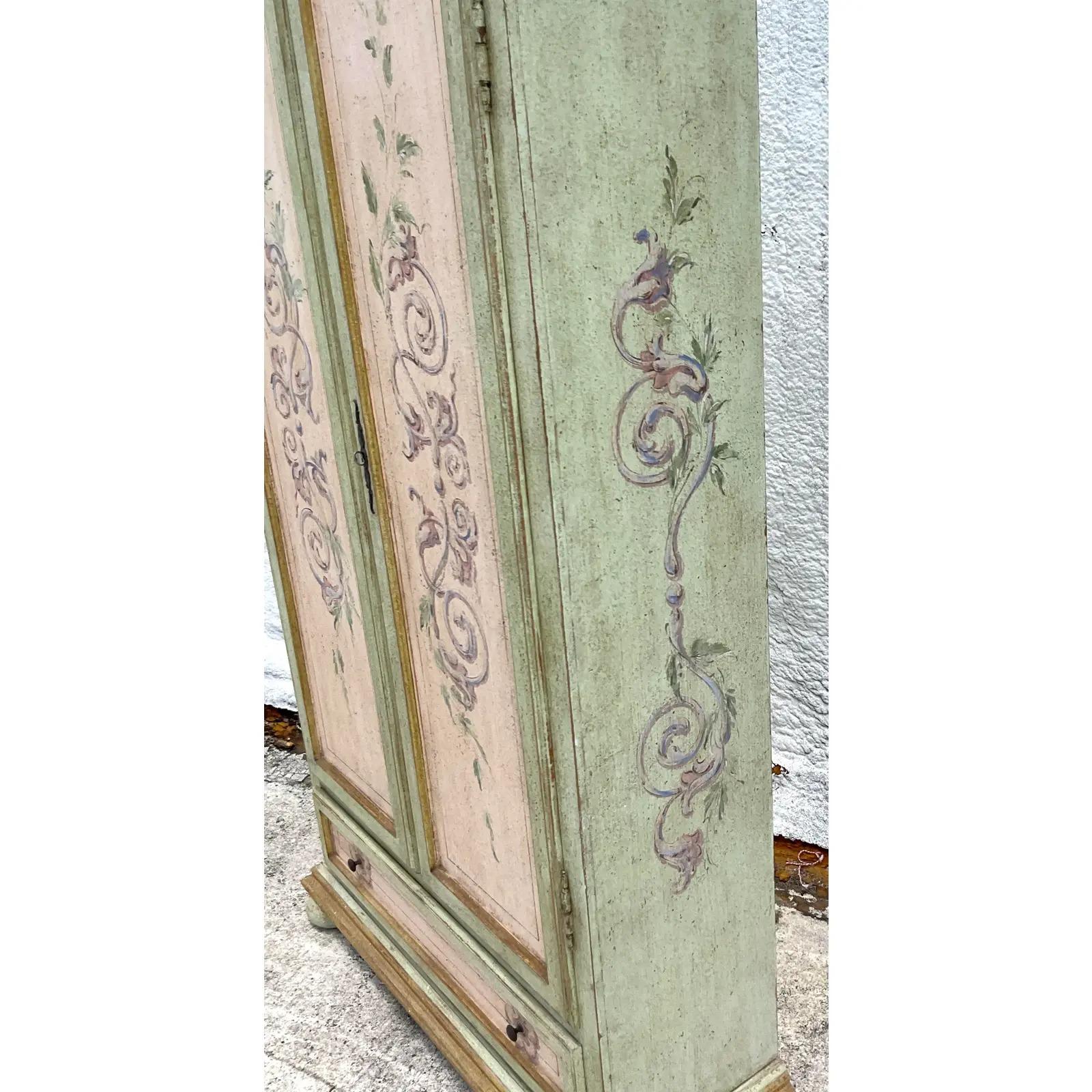 North American Vintage Hand Painted Armoire
