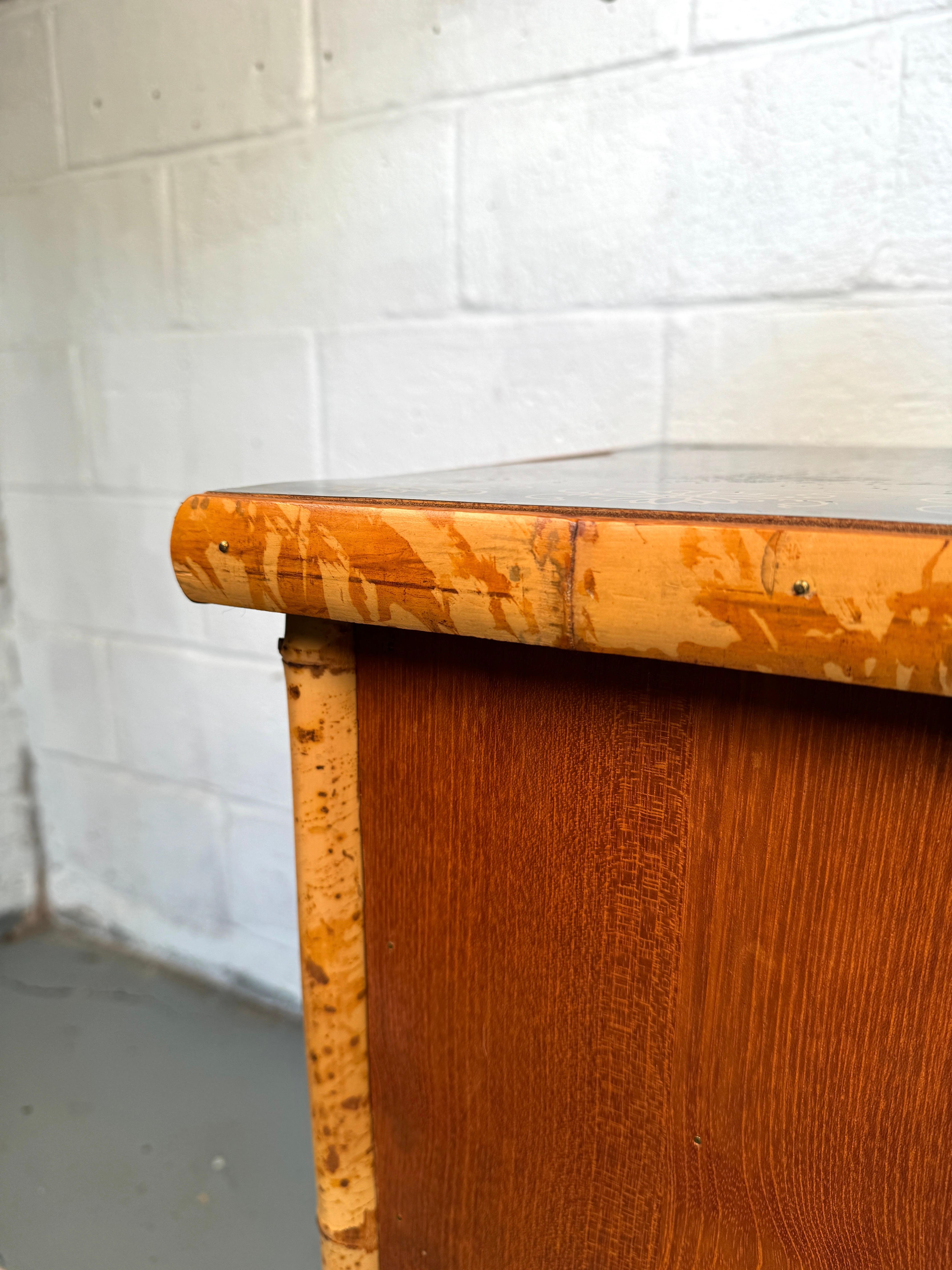 Vintage Hand Painted Bamboo Chinoiserie Cabinet 12