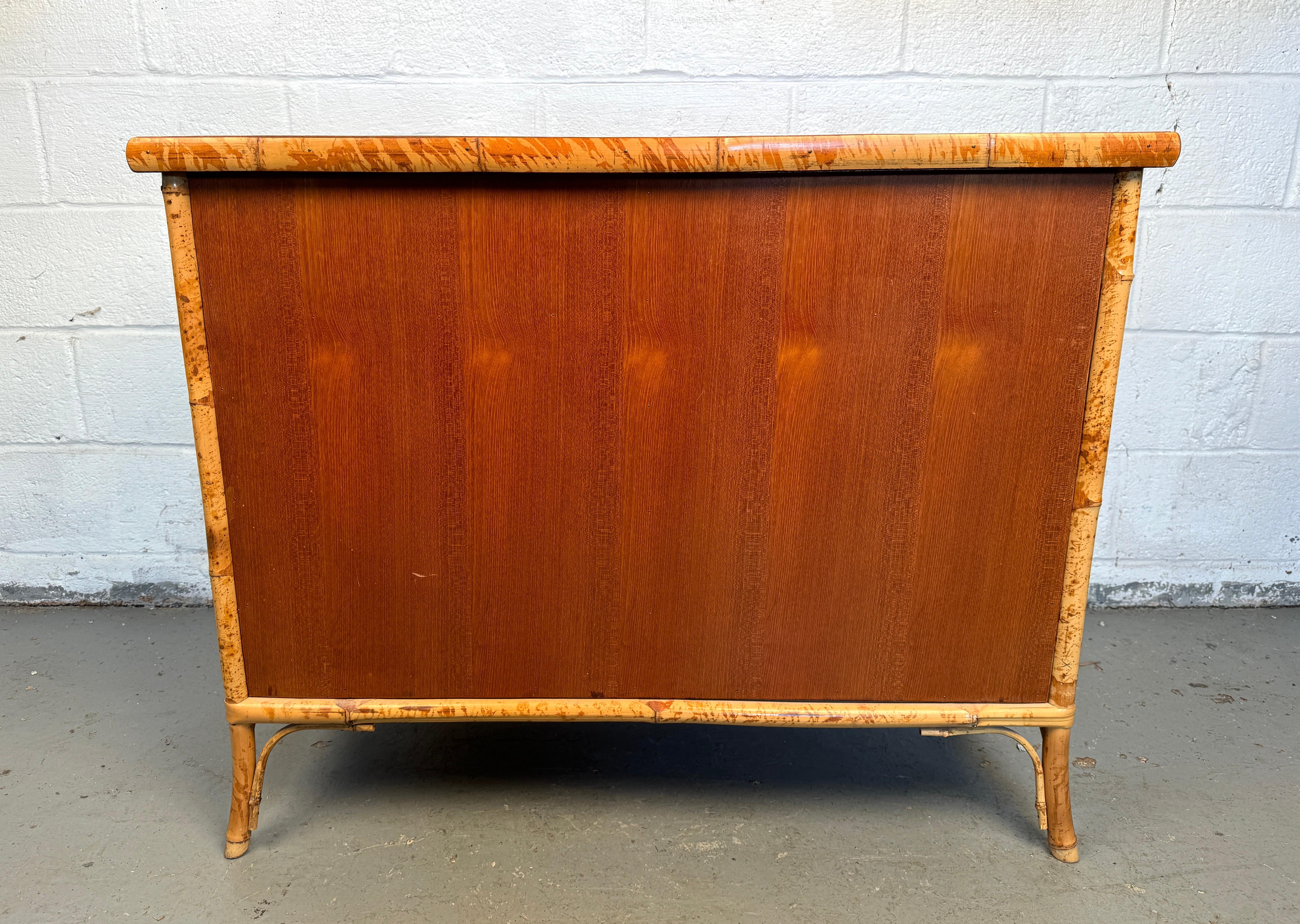 Vintage Hand Painted Bamboo Chinoiserie Cabinet 15