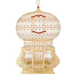 Vintage Hand-Painted Birdcage