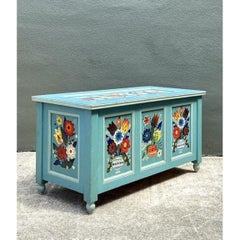 Vintage Hand Painted Blanket Trunk