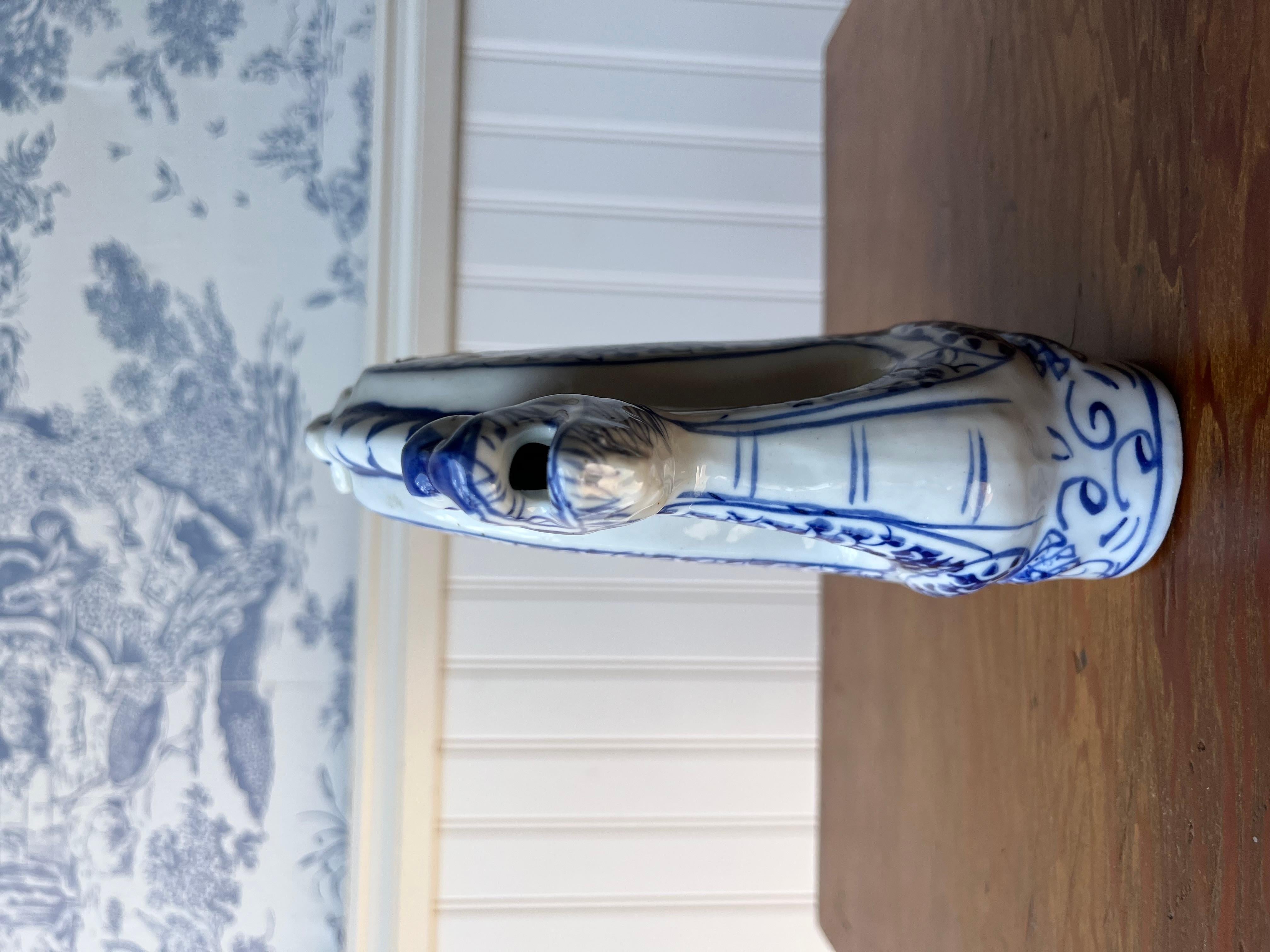 Vintage Hand gemalt blau und weiß Porzellan chinesischen Drachen Teekanne im Angebot 7