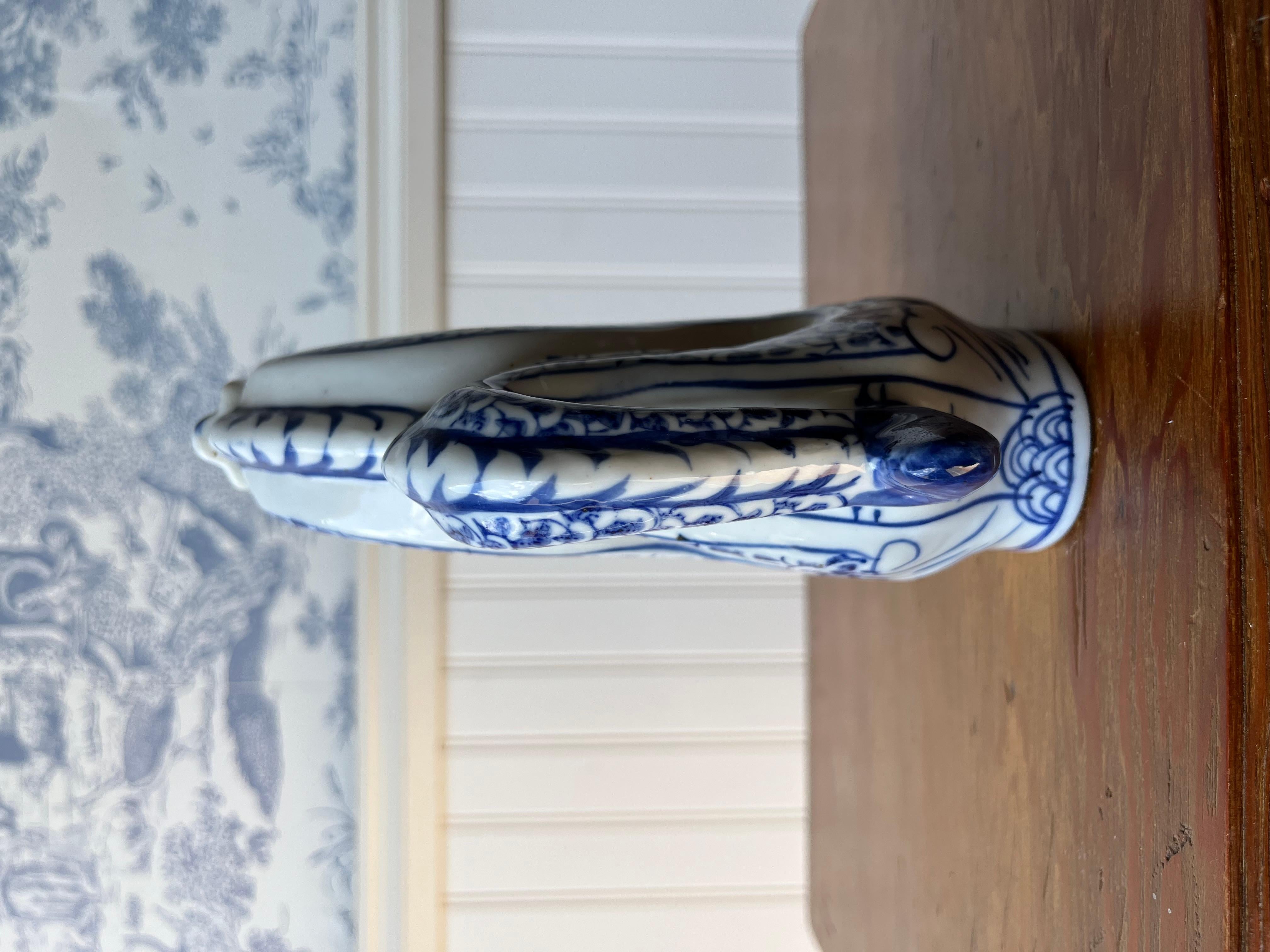 Vintage Hand gemalt blau und weiß Porzellan chinesischen Drachen Teekanne im Angebot 2