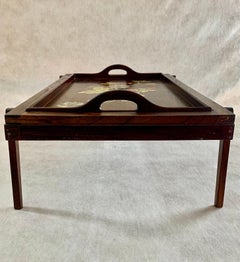 Vintage Hand Painted Breakfast-In-Bed Tray w/ Stand