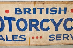 Vintage Hand Painted British Motorcycle Shop Sign