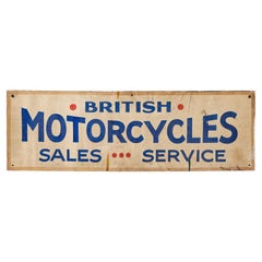 Vintage Hand Painted British Motorcycle Shop Sign