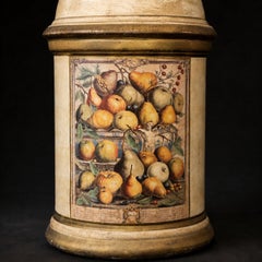 Vintage Hand-Painted Ceramic Fruit Still Life Table Lamp