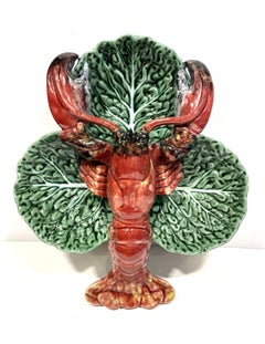 Vintage Hand-Painted Ceramic Lobster Serving Dish