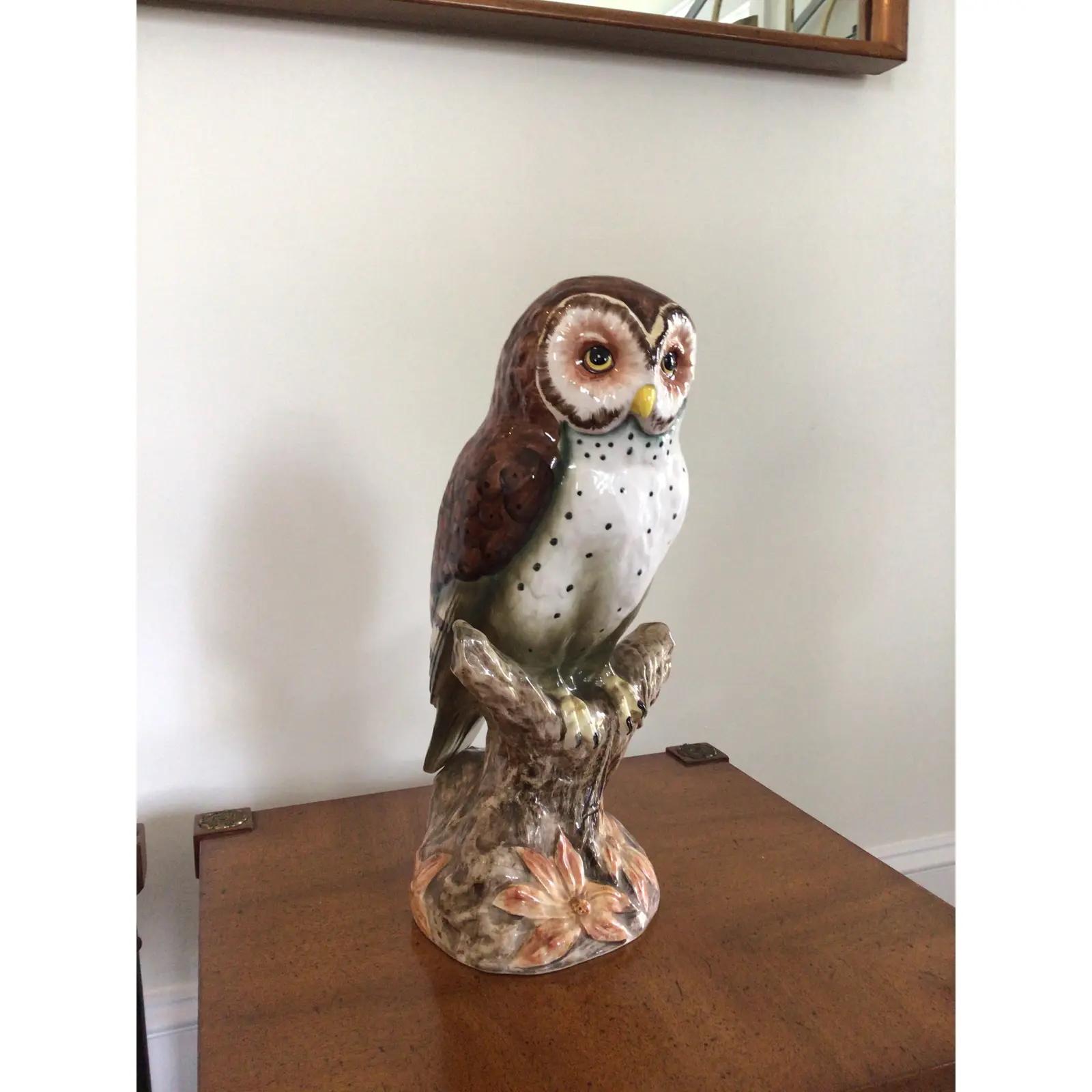 Beautiful attention to detail in this hand painted owl on branch. Perfect expression.