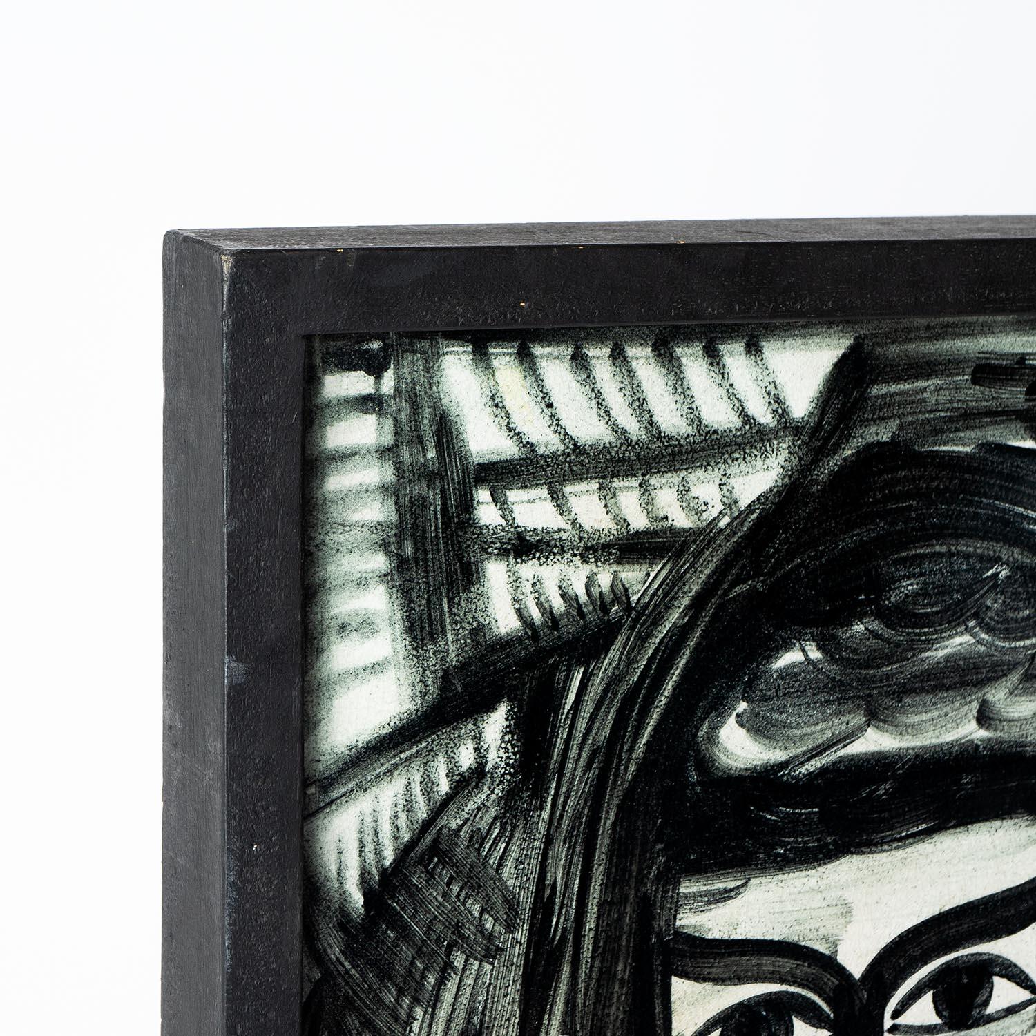 Peinture de portrait vintage monochrome

Datant des années 1950-1960 et peinte dans le style fauve.

Peint librement et rapidement avec confiance avec un glacis monochrome sur un carreau de céramique épais.

Elles ne sont pas signées mais sont