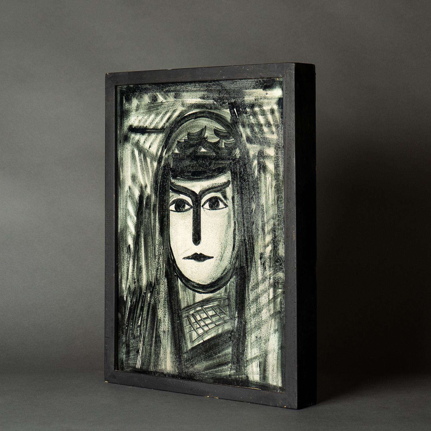Vintage Monochrome Portrait Painting

Dating from the 1950s-1960s period and painted in the Fauvist style.

Freely and quickly painted confidently with monochrome glaze on thick ceramic tile.

They are unsigned but definitely by an accomplished