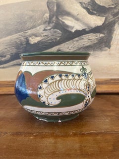 Vintage Hand Painted Ceramic Pot. Imported From Holland.