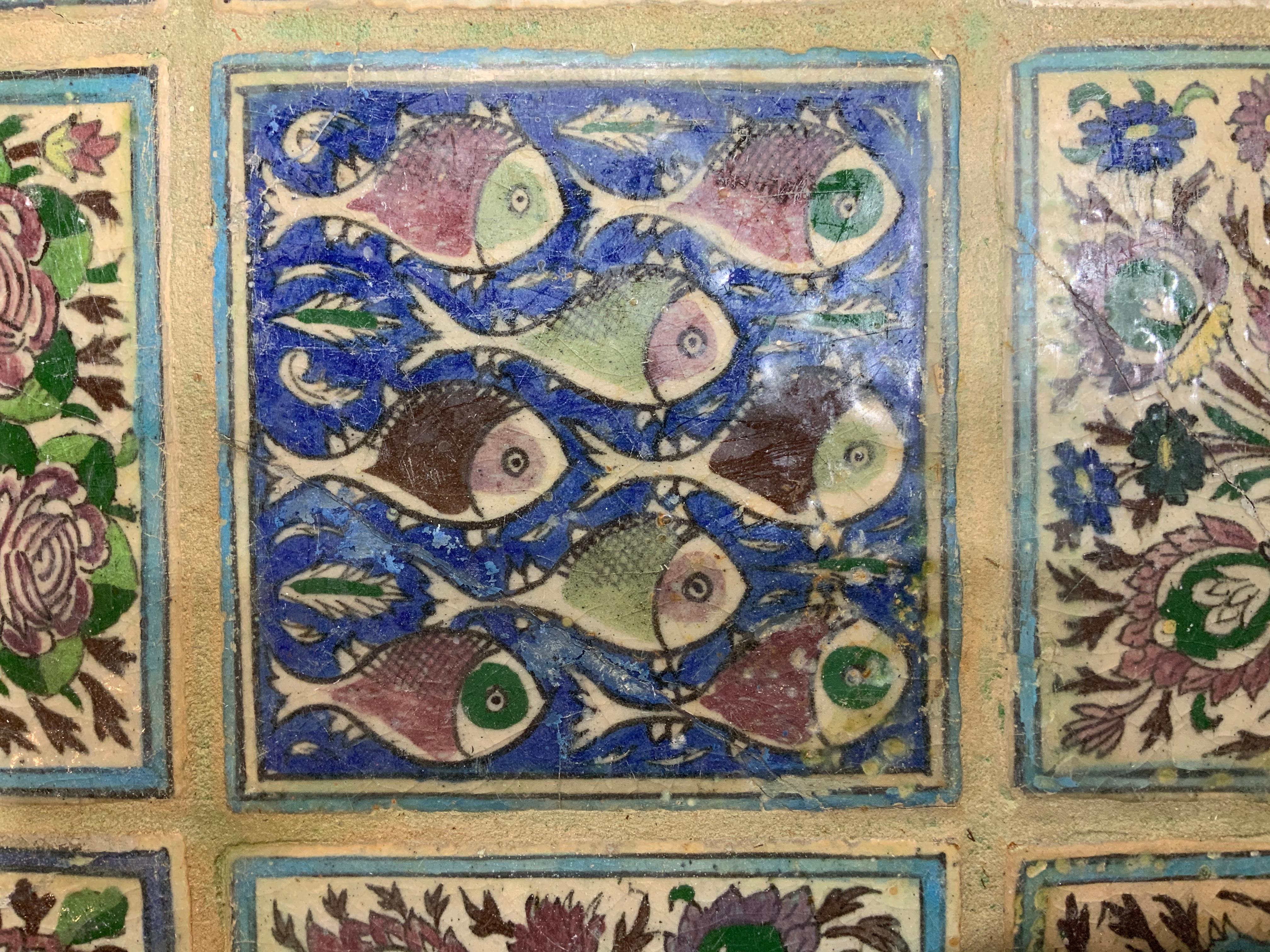 Squisita applique persiana d'epoca in ceramica dipinta a mano - 19 