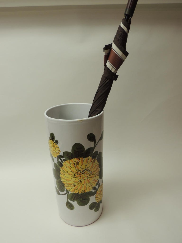 Vintage Hand Painted Ceramic Umbrella Stand at 1stDibs