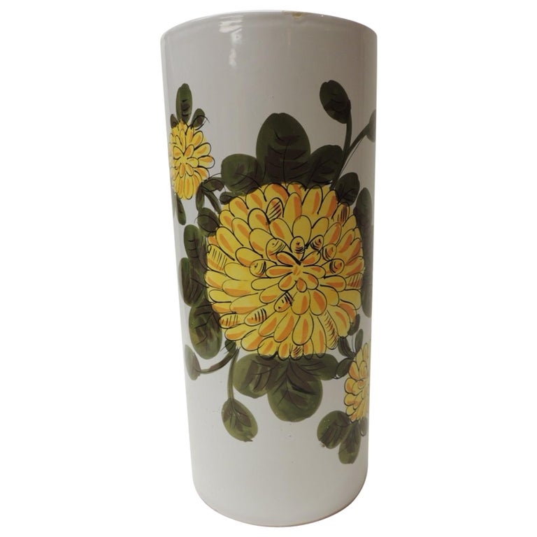 Vintage Hand Painted Ceramic Umbrella Stand at 1stDibs