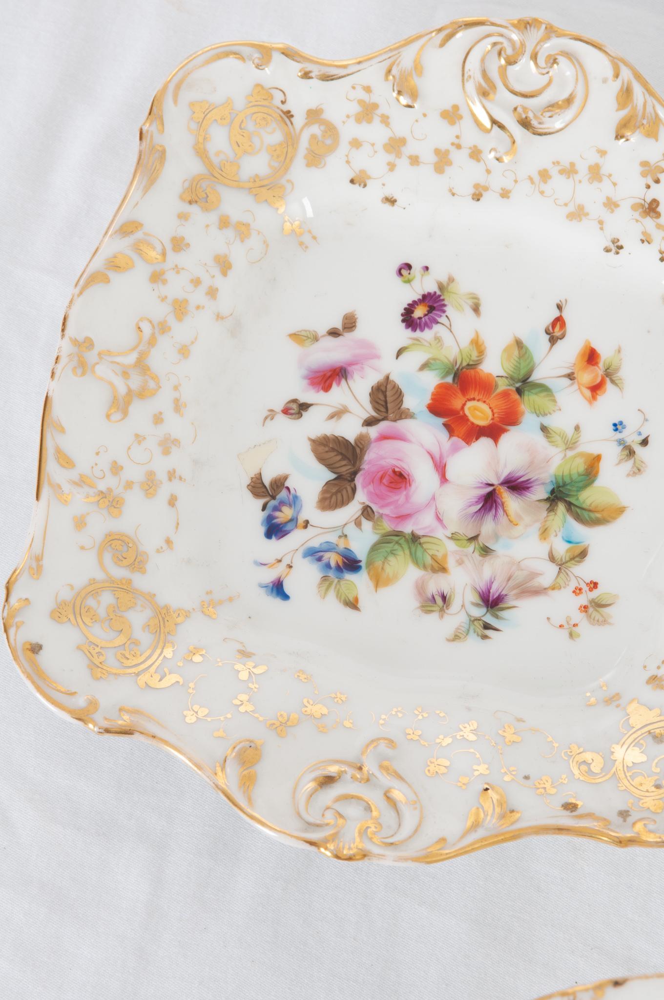 Chinese Vintage Hand Painted China Tea Set For Sale