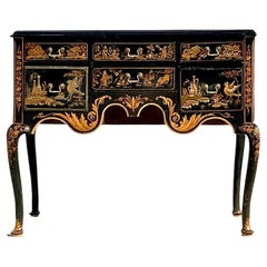 Antique Hand Painted Chinoiserie Lowboy