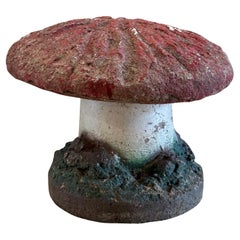 Estatua de seta de jardín de hormigón pintada a mano - Decoración caprichosa con forma de seta