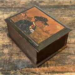 Scatola da cowboy vintage dipinta a mano
