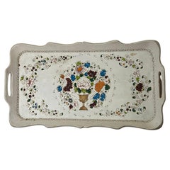 Vassoio decorativo d'epoca dipinto a mano.