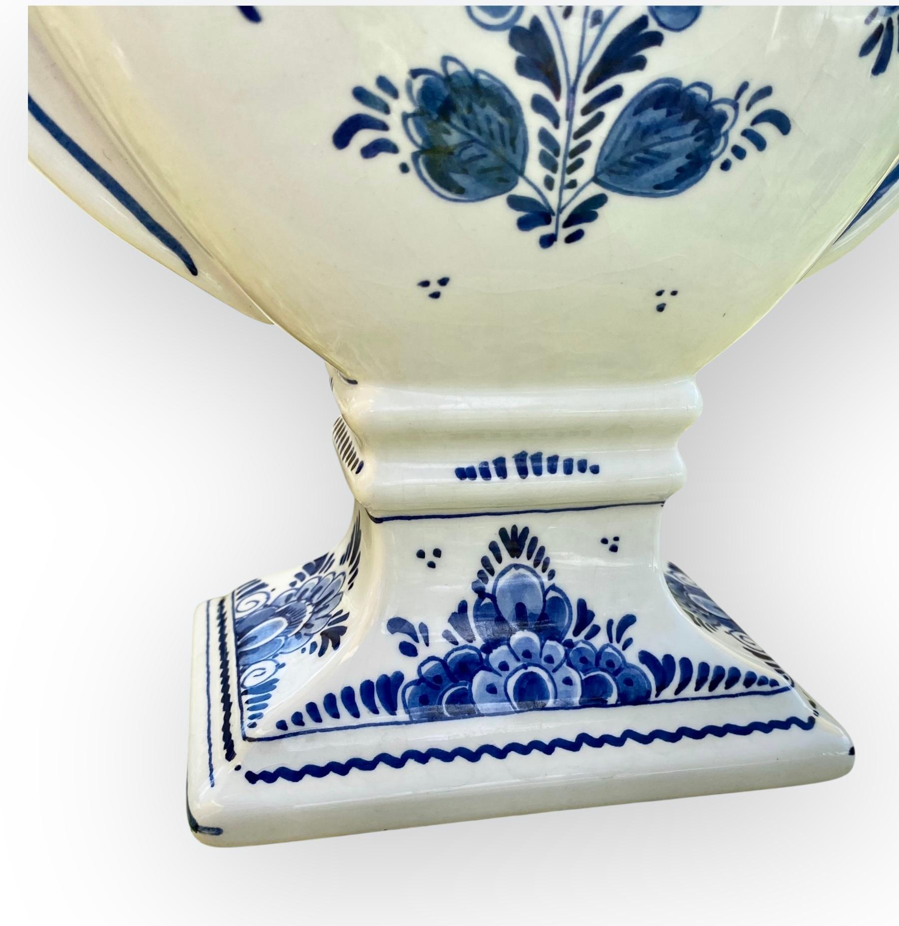 Vintage Hand Painted Delft Five Spout Tulipiere Vase For Sale 3